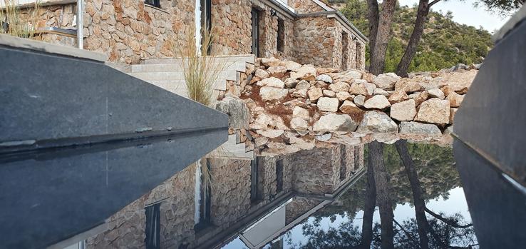 Outside view of villa from pool